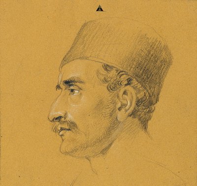 Estudo de retrato sobre o "Falha de Nikolaus Zriny em frente à Fortaleza de Szigeth" de Johann Peter Krafft