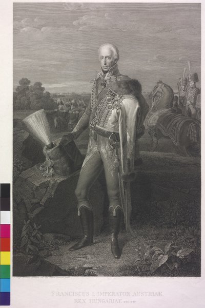 O imperador romano alemão Francisco II (gravura) de Johann Peter Krafft