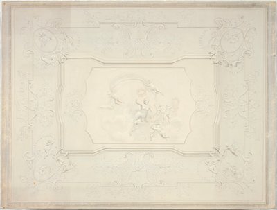 Tecto de estuque na sala de jantar do miradouro inferior de Johann Peter Krafft