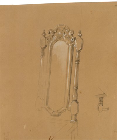 Estudo de uma poltrona de costas de Johann Peter Krafft