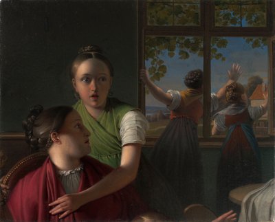 Quatro raparigas num quarto de Johann Peter Krafft