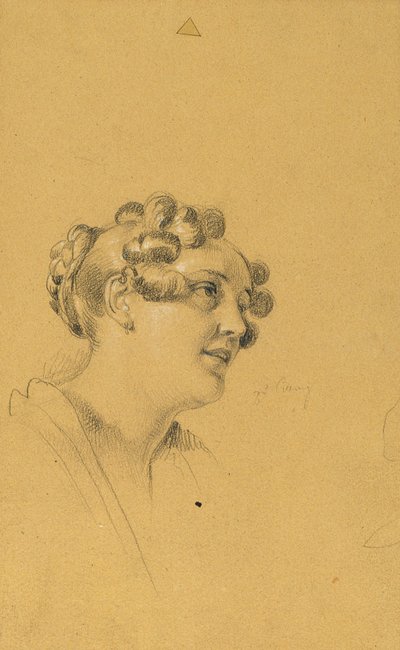 Estudo de retrato feminino para a "Saída do casal imperial após uma grave doença do imperador Franz I". de Johann Peter Krafft