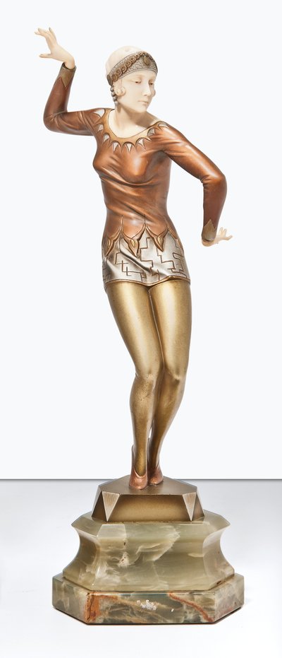Charleston Dancer, c.1925 (bronze, marfim e ônix) de Johann Philipp Ferdinand Preiss