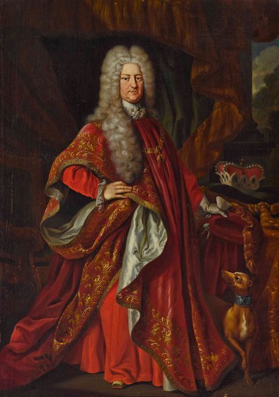 Retrato do Conde Carlos III Filipe 1661-1742, Eleitor Palatino. de Johann Philipp von der Schlichten