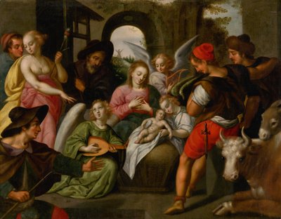 A Adoração dos Pastores, ca. 1600 de Johann Rottenhammer