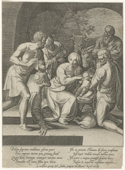 Adoração dos Pastores em nicho de Johann Sadeler (I)