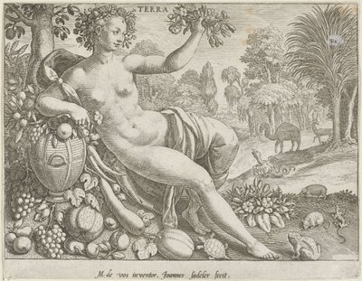 Solo Terra (título no objeto) Os Quatro Elementos (título da série) de Johann Sadeler (I)