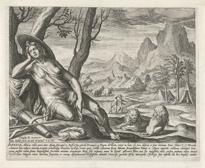 África África (título no objeto) Os quatro continentes (título da série) de Johann Sadeler (I)