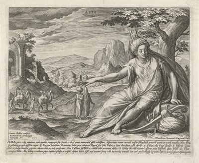 Ásia Ásia (título no objeto) Os quatro continentes (título da série) de Johann Sadeler (I)