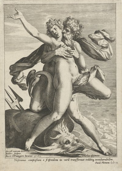 Caenis abraçado por Neptuno de Johann Sadeler (I)