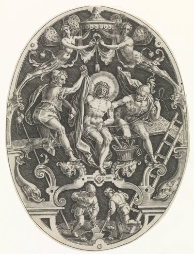 Cristo abriu a porta dos soldados Passie van Christus (título da série) A Paixão de Cristo, Nossa Redenção (título da série) de Johann Sadeler (I)