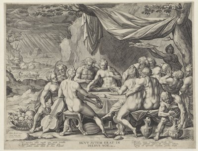 A humanidade pecadora antes do dilúvio Sicvt avtem erat in diebvs noe (título no objeto) de Johann Sadeler (I)