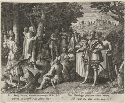 São Sebaldo de Nuremberga como eremita
A vida virtuosa dos ermitãos (título da série)
Trophaeum vitae solitariae (título da série) de Johann Sadeler (I)
