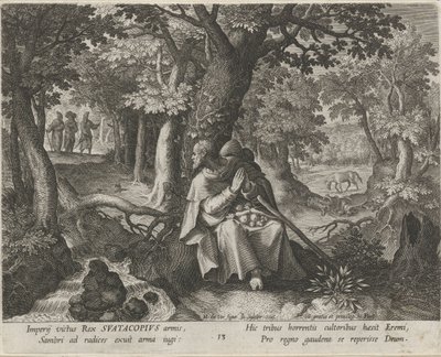 Santo Suatacopius como eremita
A vida virtuosa dos ermitãos (título da série)
Trophaeum vitae solitariae (título da série) de Johann Sadeler (I)