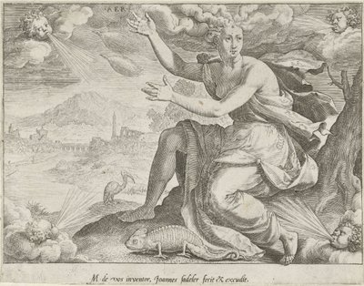 Céu Aer (título no objeto) Os Quatro Elementos (título da série) de Johann Sadeler (I)