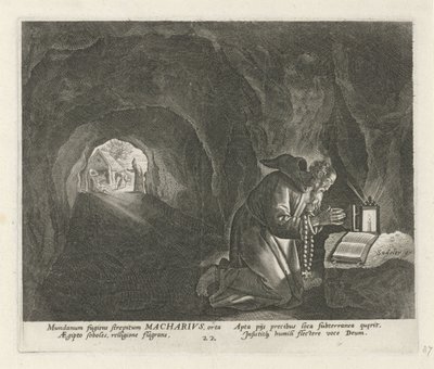 Macarius do Egipto como eremita
Eremitas masculinos (título da série)
Solitudo Sive Vitae Patrum Eremicolarum (título da série) de Johann Sadeler (I)
