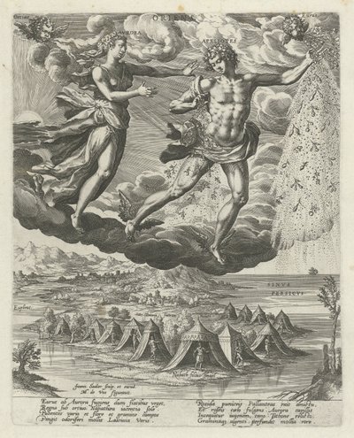 vento do Leste Oriens (título no objeto) Os Quatro Ventos (título da série) de Johann Sadeler (I)