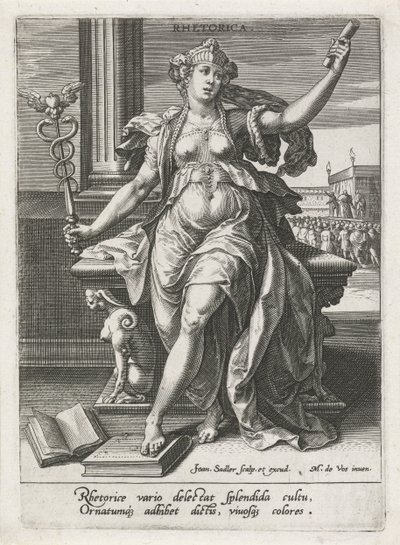 Rhetorica
Retórica (título sobre o objecto)
As sete artes liberais (artes liberales) (título da série) de Johann Sadeler (I)
