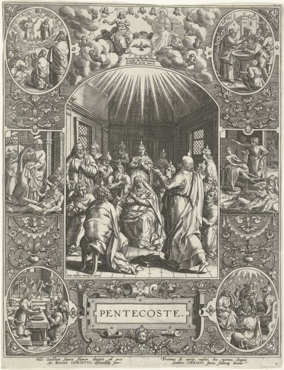efusão do Espírito Santo: Pentecostes
Pentecostes (título sobre o objecto)
Os quatro principais feriados cristãos (título da série) de Johann Sadeler (I)