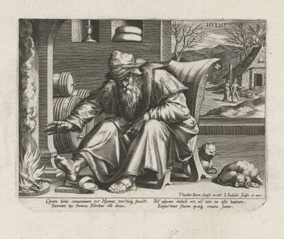 Inverno Hyems (título no objeto) As Quatro Estações (título da série) de Johann Sadeler (I)