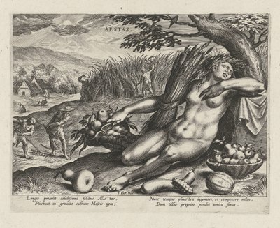 Verão Aestas (título no objeto) As Quatro Estações (título da série) de Johann Sadeler (I)