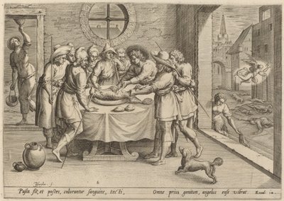 Preparação para a Páscoa, 1585. de Johann Sadeler I