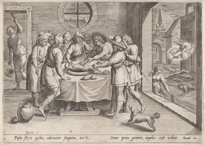 Preparação para a Páscoa, c.1585. de Johann Sadeler I