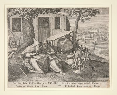 Santos Romuald e Marinus (de Oraculum Anachoreticum, 20) de Johann Sadeler I
