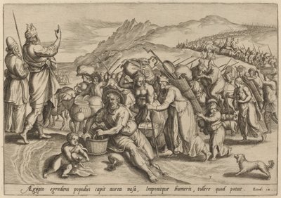 O Êxodo do Egipto, 1585. de Johann Sadeler I