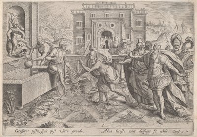 A praga dos gafanhotos, c.1585. de Johann Sadeler I