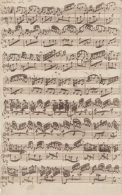 Allegro (solo de cravo) da primeira versão da Sonata nº 6 em Sol maior para violino e cravo obrigatório. 1725 de Johann Sebastian Bach