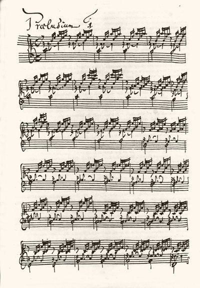 Página de uma partitura para Jean Sebastien Bach (Johann Sebastian Bach de Johann Sebastian Bach