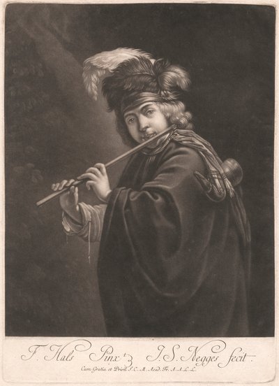 Rapaz a tocar uma flauta de Johann Simon Negges