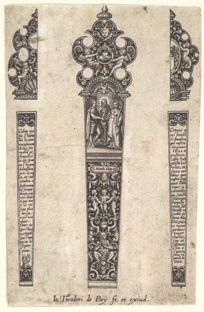 Design para o cabo da faca para comemorar um casamento, ca. 1580-1600. de Johann Theodor de Bry