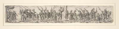 Soldados marchando com um porta-estandarte de Johann Theodor de Bry