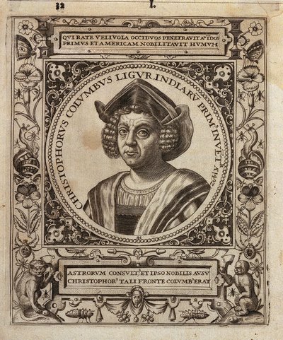 Retrato de Cristóvão Colombo de Johann Theodor de Bry