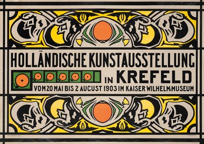 Cartaz anunciando a Exposição de Arte Holandesa no Museu Kaiser Wilhelm de Krefeld de Johan Thorn Prikker