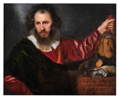 Alegoria da Ganância (ou Realidade), c.1670-75 (óleo sobre tela não forrada) de Johann Ulrich Mayr