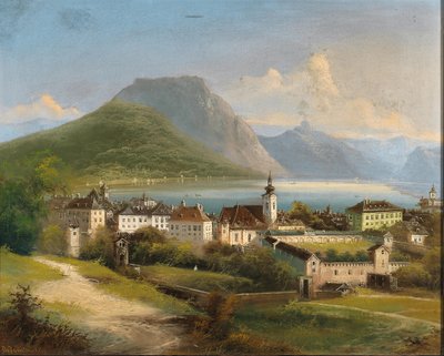 Johann Wilhelm Jankowski Vista de Gmunden de Johann Wilhelm Jankowski