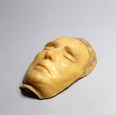Máscara da Morte de Frederico II, Landgrave de Hesse-Cassel, 1785 (cera e cabelo) de Johann Wilhelm Kirchner