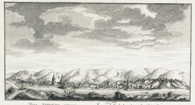 Vista da fortaleza de Udinskoye, ca 1735 de Johann Wilhelm Lürsenius
