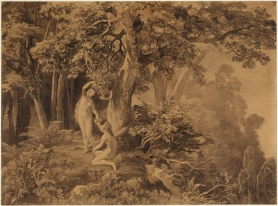 A Queda (Génesis 3, 6) de Johann Wilhelm Schirmer