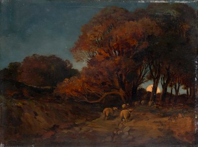 Floresta de outono ao luar de Johann Wilhelm Schirmer