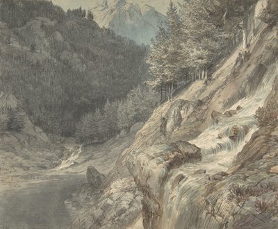 Mountainous Landscape with a River, 1807-63. de Johann Wilhelm Schirmer
