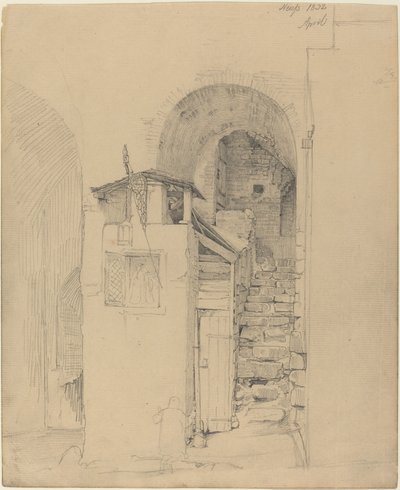 Escadas arruinadas em Neuss de Johann Wilhelm Schirmer