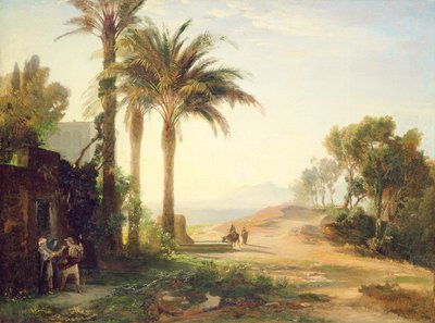 A partida do homem para Jericó (manhã) c.1856 de Johann Wilhelm Schirmer