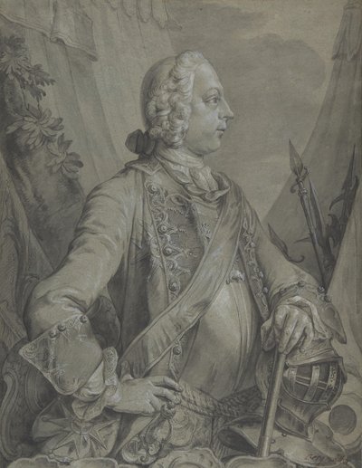 Retrato do Imperador José II como Comandante Militar, do início a meados do século XVIII. de Johann Wolfgang Baumgartner