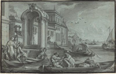 Fantasia veneziana com arco ornamental de Johann Wolfgang Baumgartner