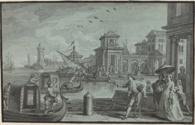 Fantasia veneziana com a Dogana de Johann Wolfgang Baumgartner