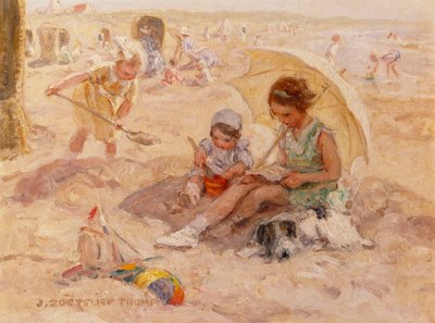 Prazer de praia (óleo sobre tela) de Johann Zoetelief Tromp